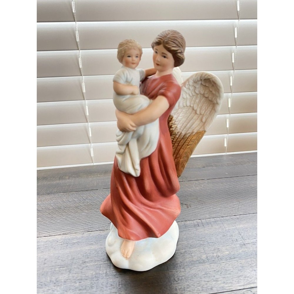 Homco Guardian Angel With Child #1414 Figurine